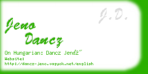 jeno dancz business card
